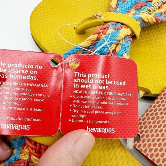 NWT's Havaianas You‎ St. Tropez Mesh Turquoise and Mustard Flip Flops US 9/10 - Picture 12 of 12